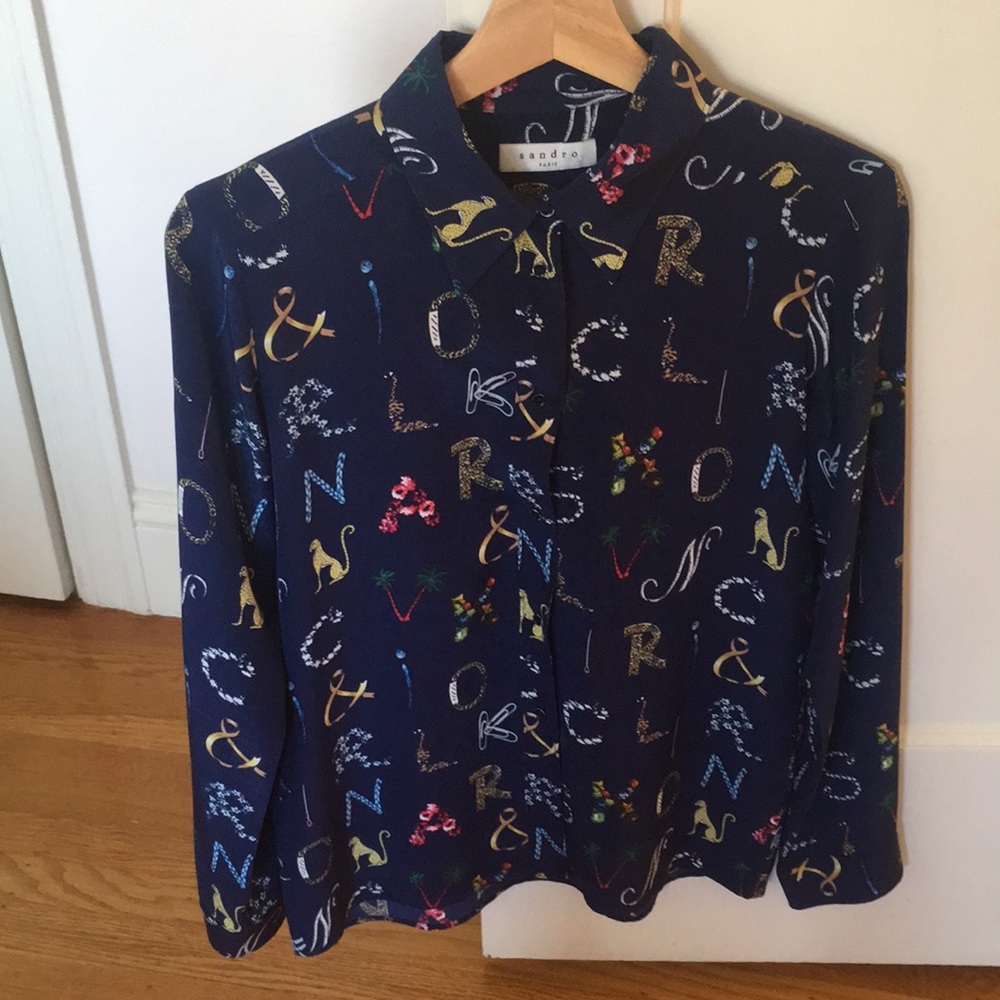 Sandro Alphabet Print Shirt